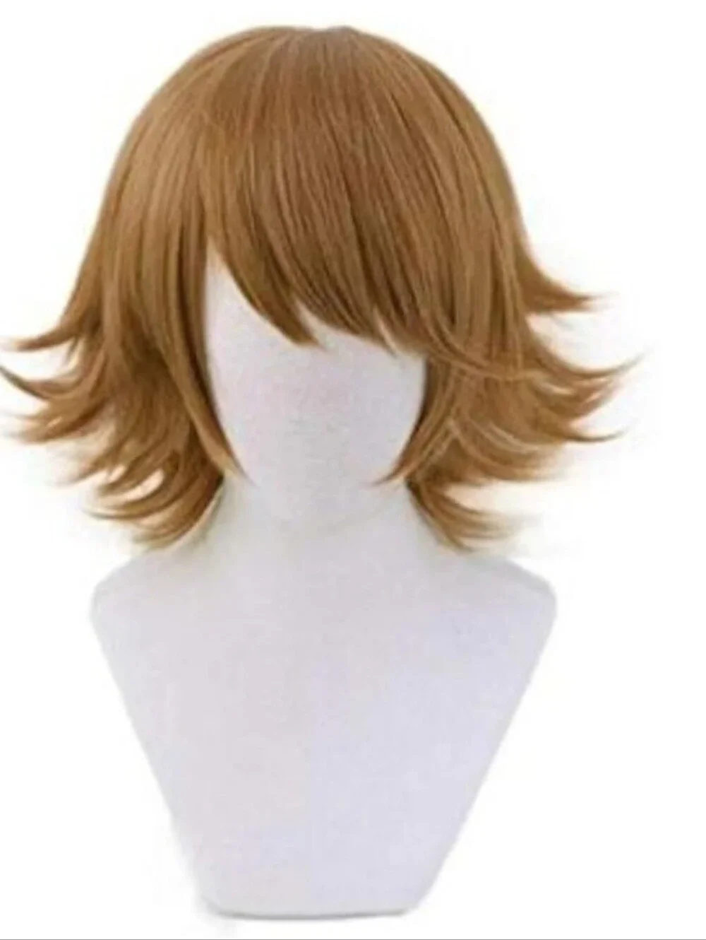 Light Brown Short Layered Synthetic Wig for Women